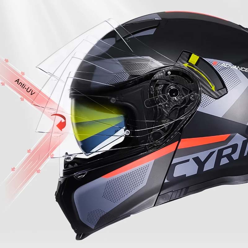 Capacete Modular Flip Up com Dupla Viseira Certificado DOT ECE com Forro Removível para Motociclistas | Lersk