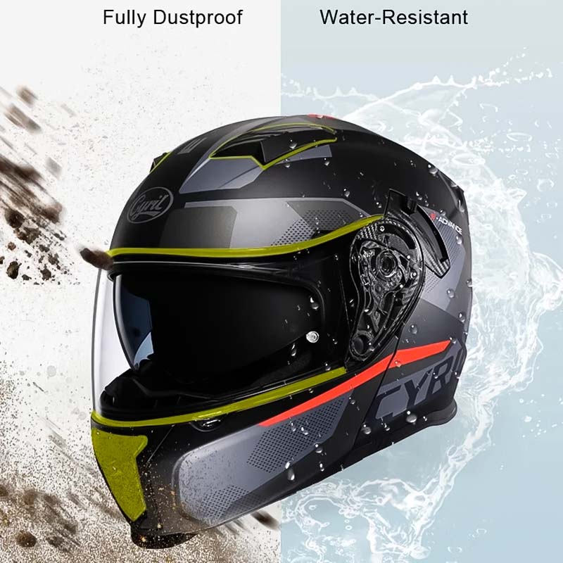 Capacete Modular Flip Up com Dupla Viseira Certificado DOT ECE com Forro Removível para Motociclistas | Lersk