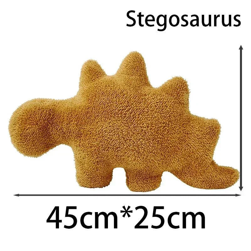 Dino Nugget Plüschkissen: Niedliches Dinosaurier-Hähnchen-Nugget-Kissen für Sammler von Plüschspielzeugen | Lersk