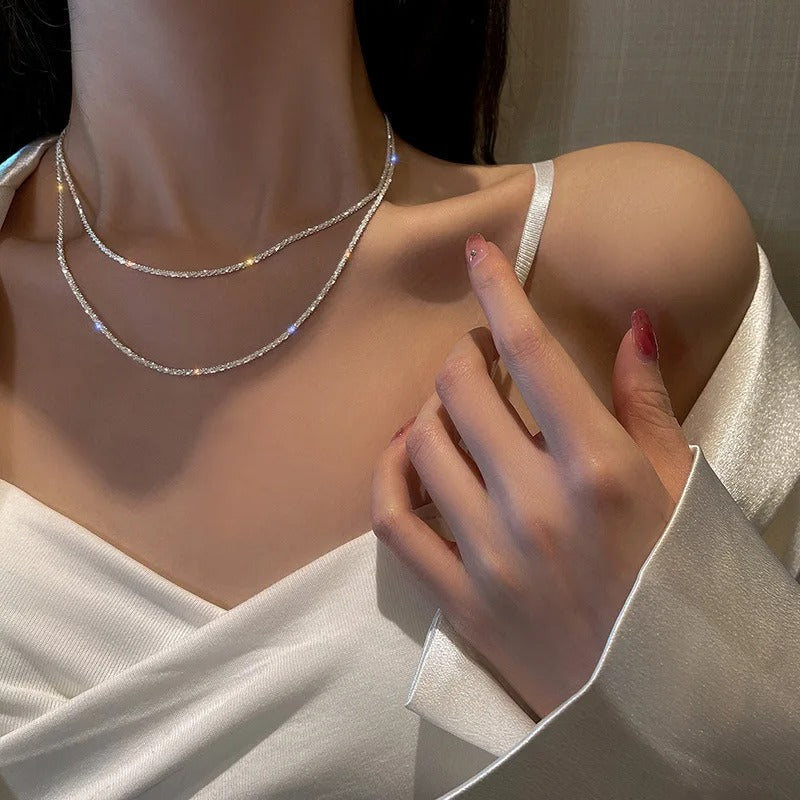 StellarSilk Silver Necklace Set With Minimalist Star Pendant For Day And Evening | Lersk