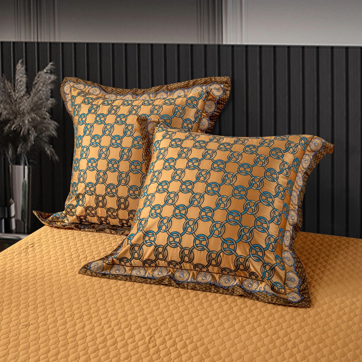 Khalara Satin Cotton Luxury Bedding Set in Royal Tones | Lersk