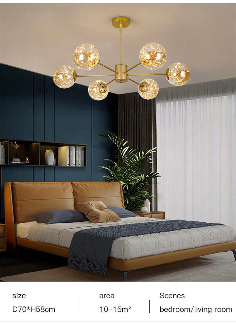 NobleLuminance Glass Globe Chandelier Timeless Luxury For Modern Homes | Lersk