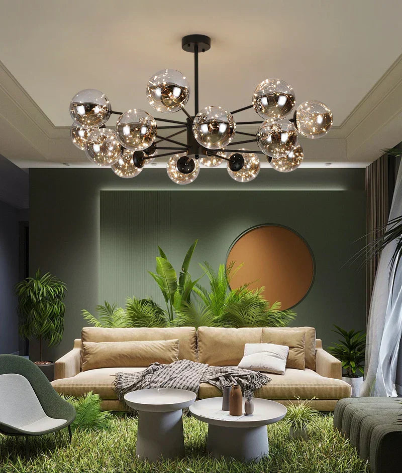 NobleLuminance Glass Globe Chandelier Timeless Luxury For Modern Homes | Lersk