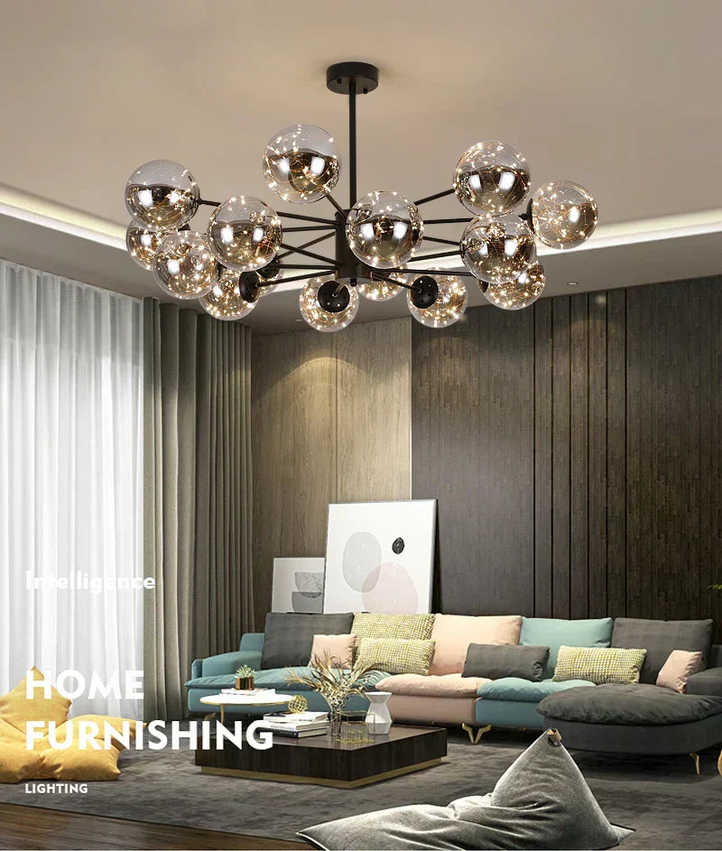 NobleLuminance Glass Globe Chandelier Timeless Luxury For Modern Homes | Lersk