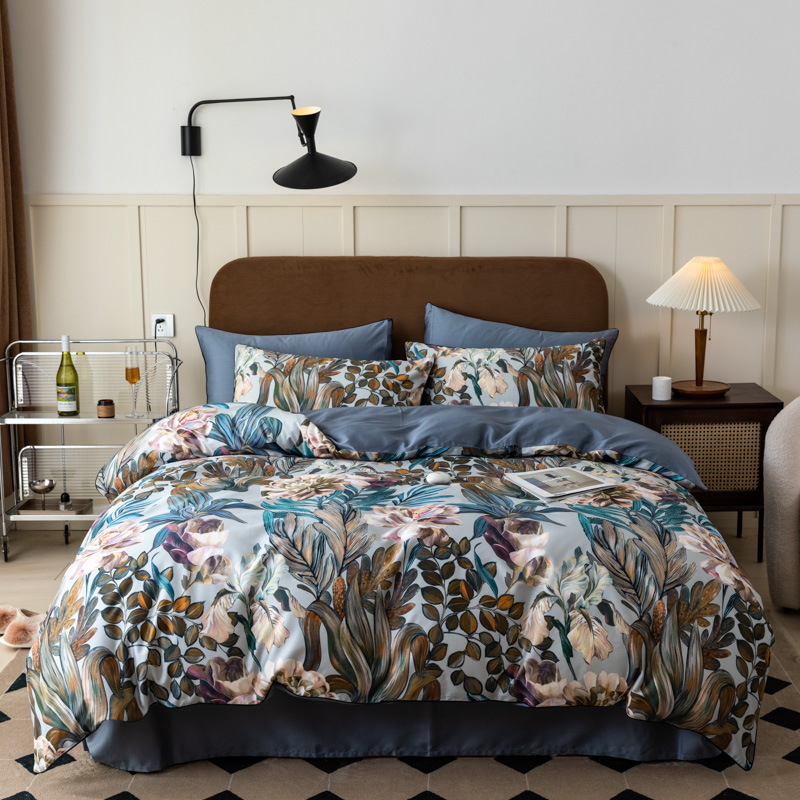 Parure de housse de couette en coton égyptien 100 % Nile Blue doux | Lersk
