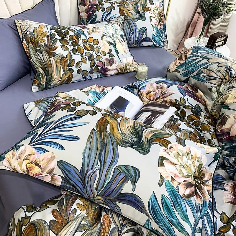 Parure de housse de couette en coton égyptien 100 % Nile Blue doux | Lersk