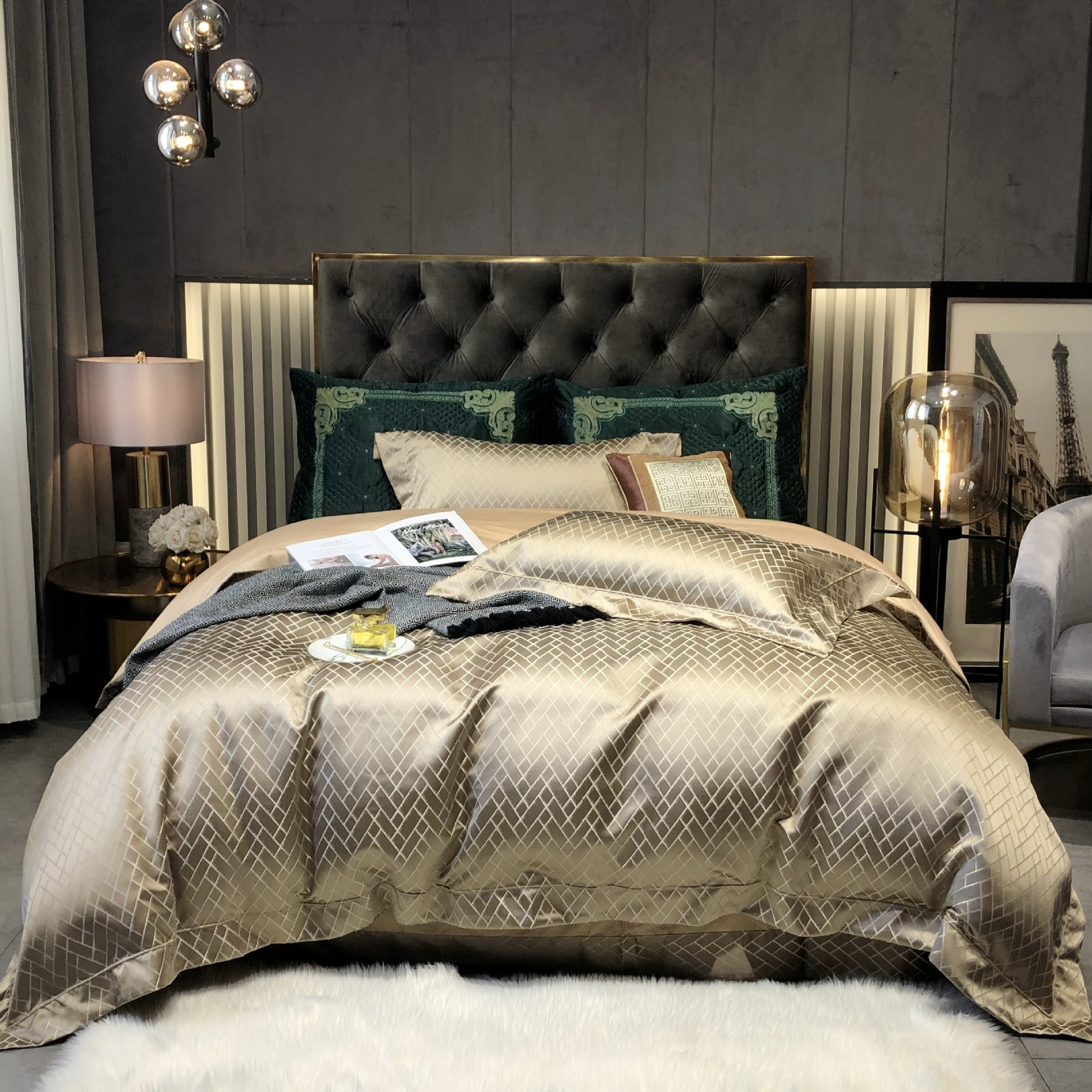Novara Luxe Jacquard Duvet Cover Set For Bedroom Decor | Lersk