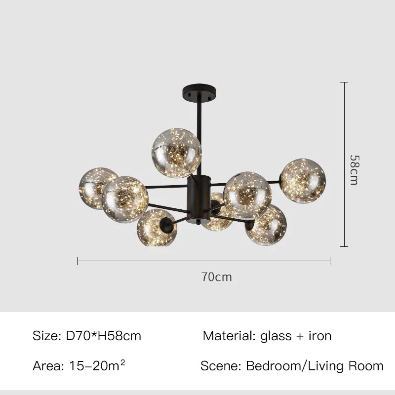 NobleLuminance Glass Globe Chandelier Timeless Luxury For Modern Homes | Lersk