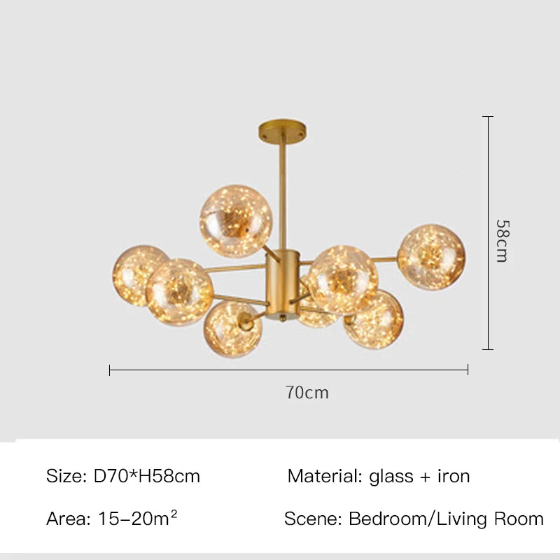 Aurene Glass Globe Chandelier Modern Lighting | Lersk