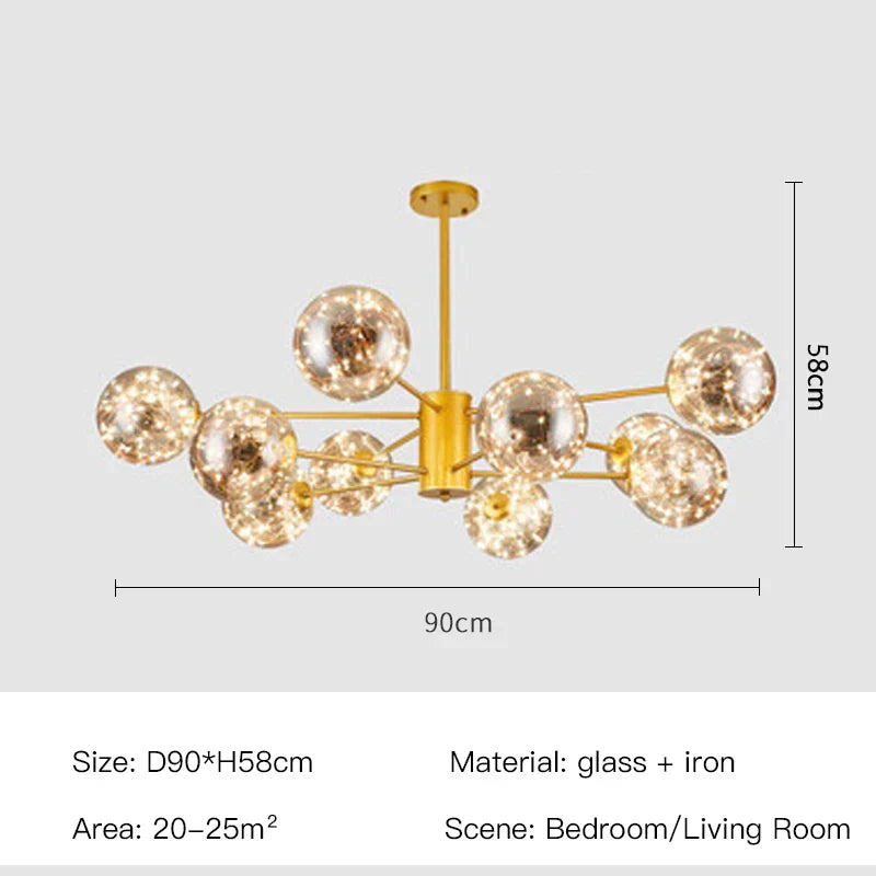 Aurene Glass Globe Chandelier Modern Lighting | Lersk