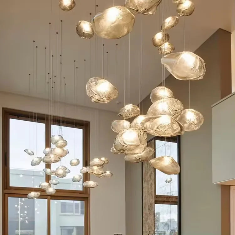 NovaCascade Glas-Kronleuchter mit Aluminiumrahmen und integrierter LED | Lersk