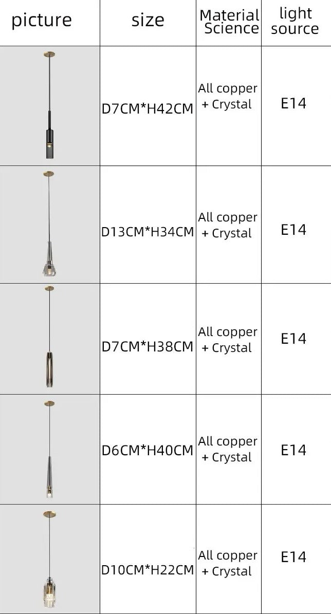 Asterra Premium Full Copper K9 Crystal LED Pendant Lights | Lersk