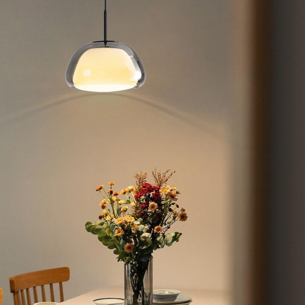 Luminex | Dobbelt glas kuppelpendel med blødt skær | Lersk