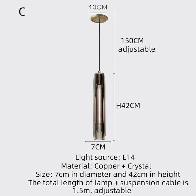 Asterra Premium Full Copper K9 Crystal LED Pendant Lights | Lersk