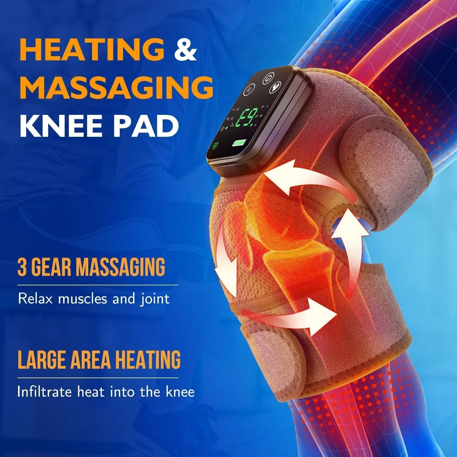 3 In 1 Electric Heating Vibration Knee Brace Pain Relief | Lersk