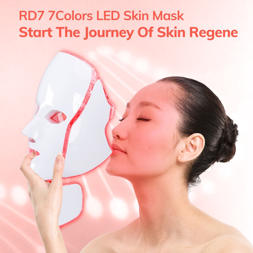 7 Color LED Red Light Therapy Mask For Face And Neck With Spa Quality Glow | Lersk