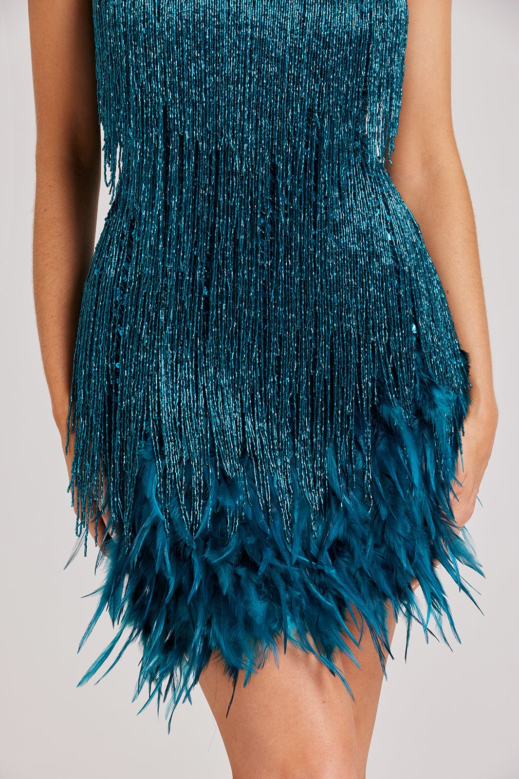 Nika Sequin Fringe Feather Dress For Women Party Ready | Lersk