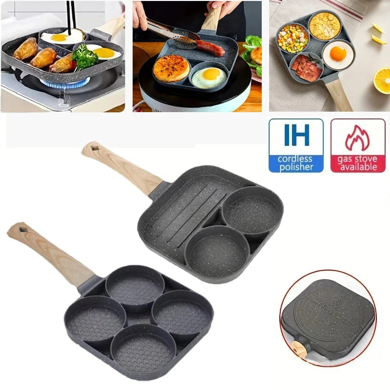 3 In 1 Non Stick Frying Pan With Sections Home Cooks | Lersk