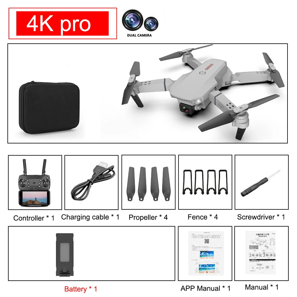SkyNova foldbar quadcopter drone - Wi-Fi FPV, 4K HD-kamera, højdehold | Lersk