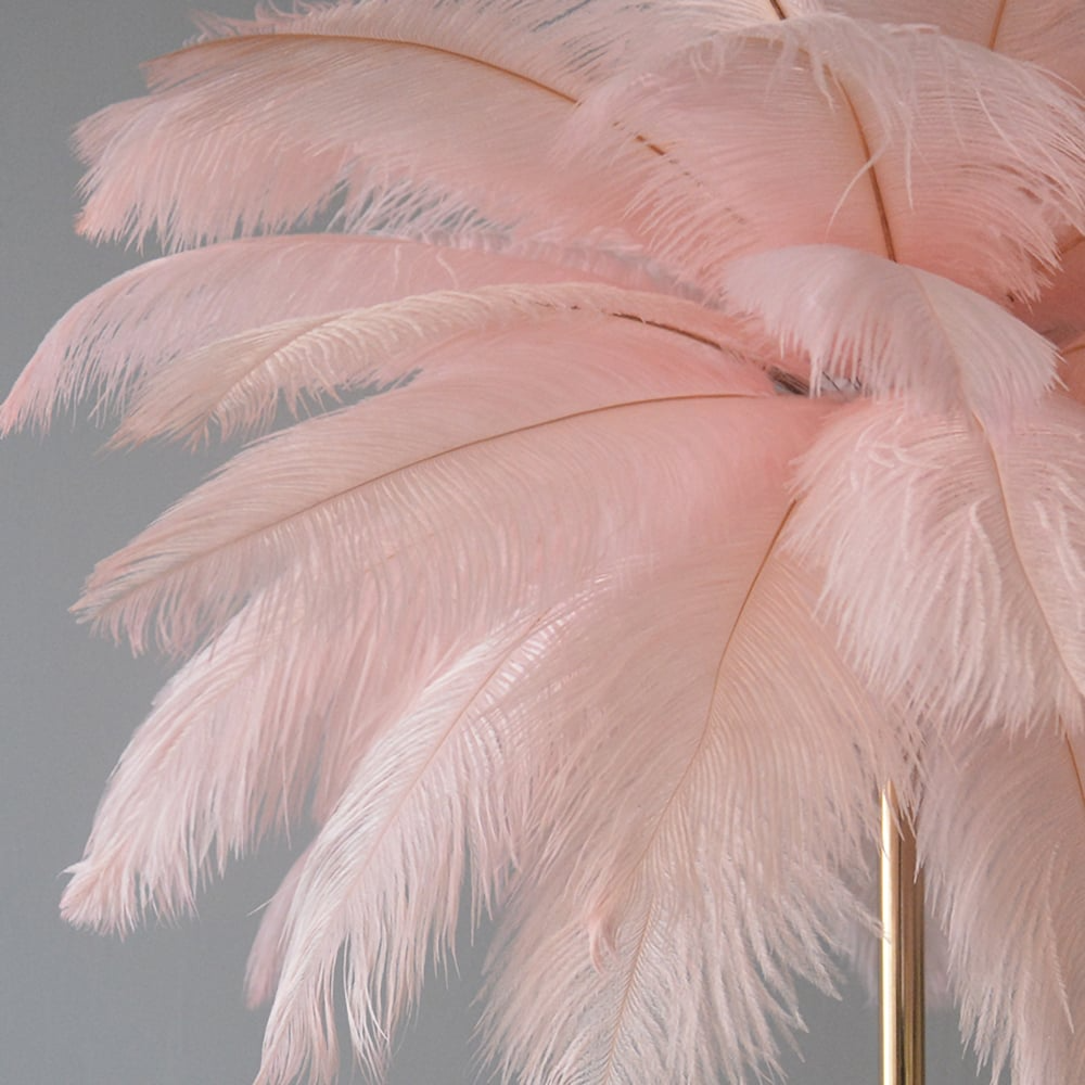 Nyra Glow Gilded Feather Art Deco Gold Lux Table Lamp | Lersk