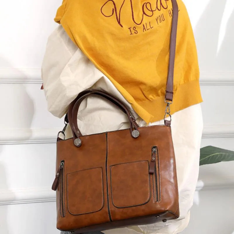 Raya Vintage Leather Shoulder Bag Handmade Nordic Leather Durable For Professionals | Lersk
