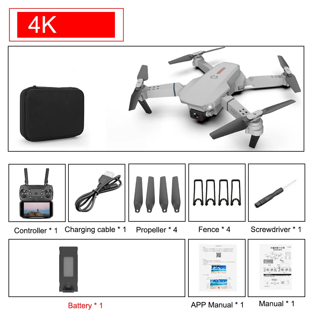 SkyNova foldbar quadcopter drone - Wi-Fi FPV, 4K HD-kamera, højdehold | Lersk