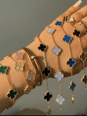 Liora Clover Charm Bracelet Four Floral Charms 14K Gold Plated Stainless Steel | Lersk