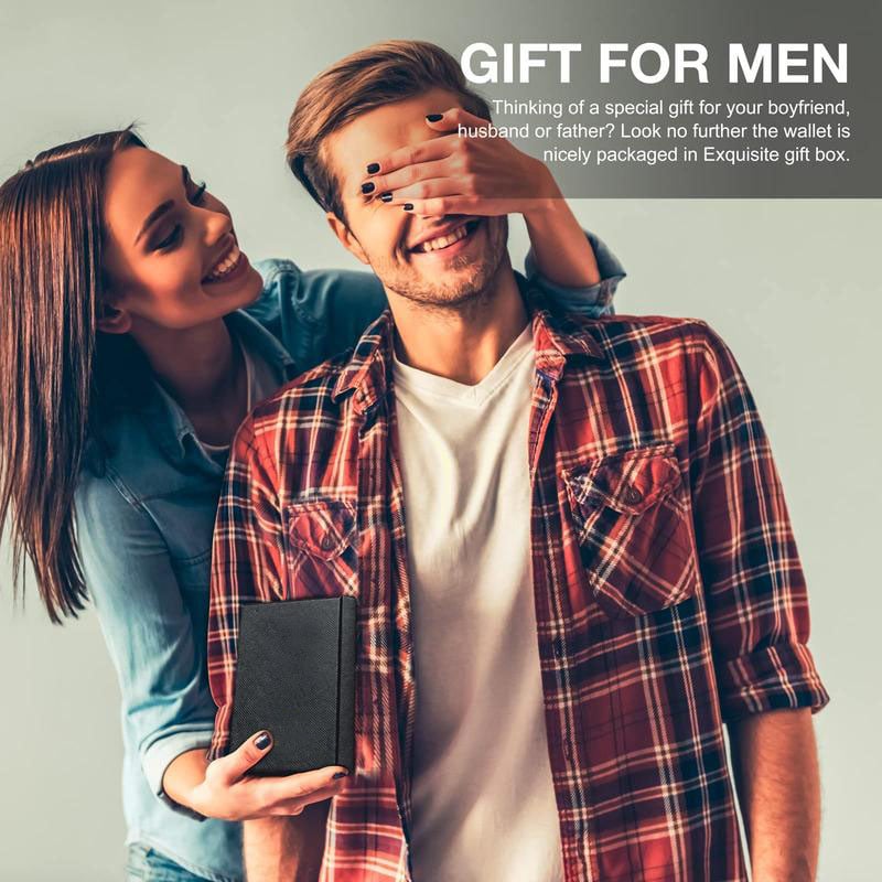 Men's Slim RFID Wallet Leather Card Holder Black For Everyday Carry Essentials Today | Lersk