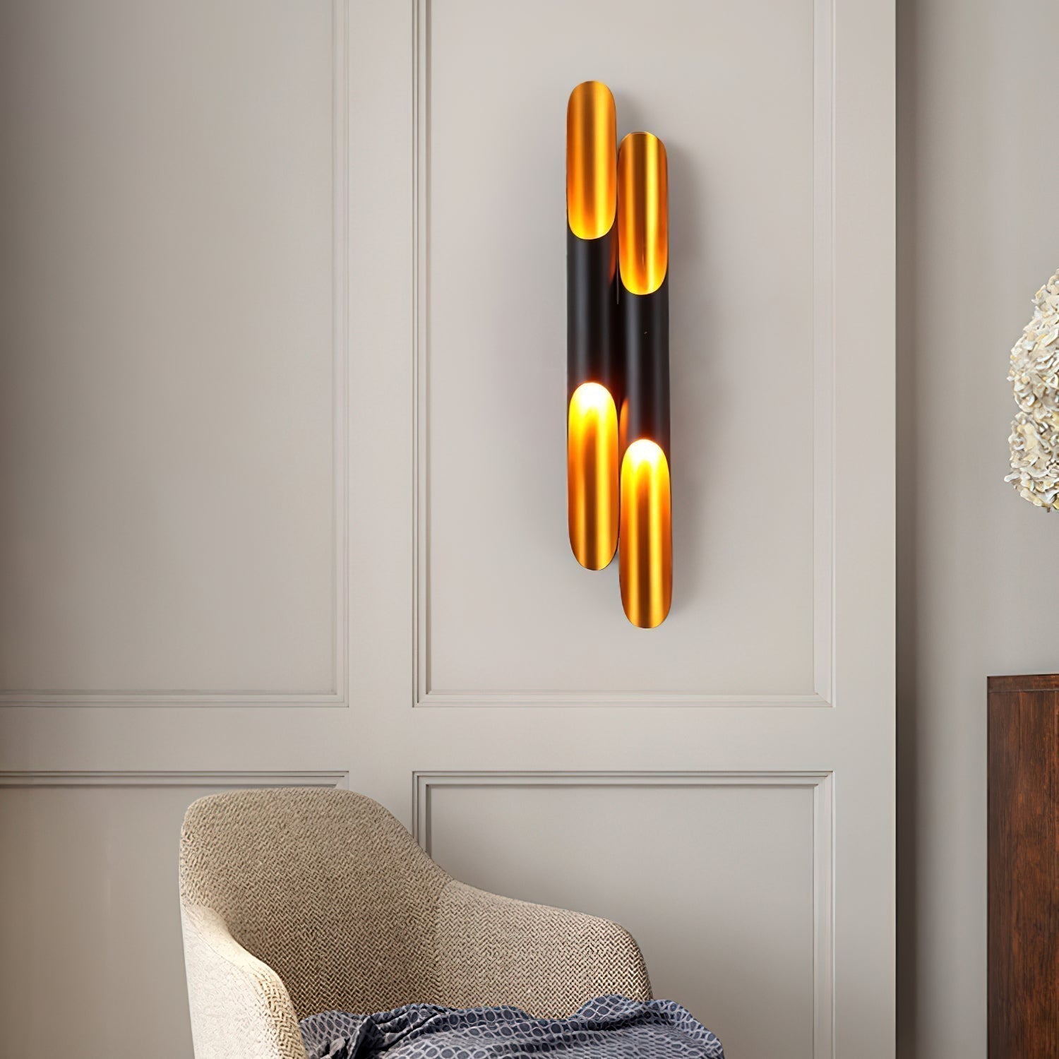 NovaCrest Cylindrical Wall Light with Brushed Metal | Lersk