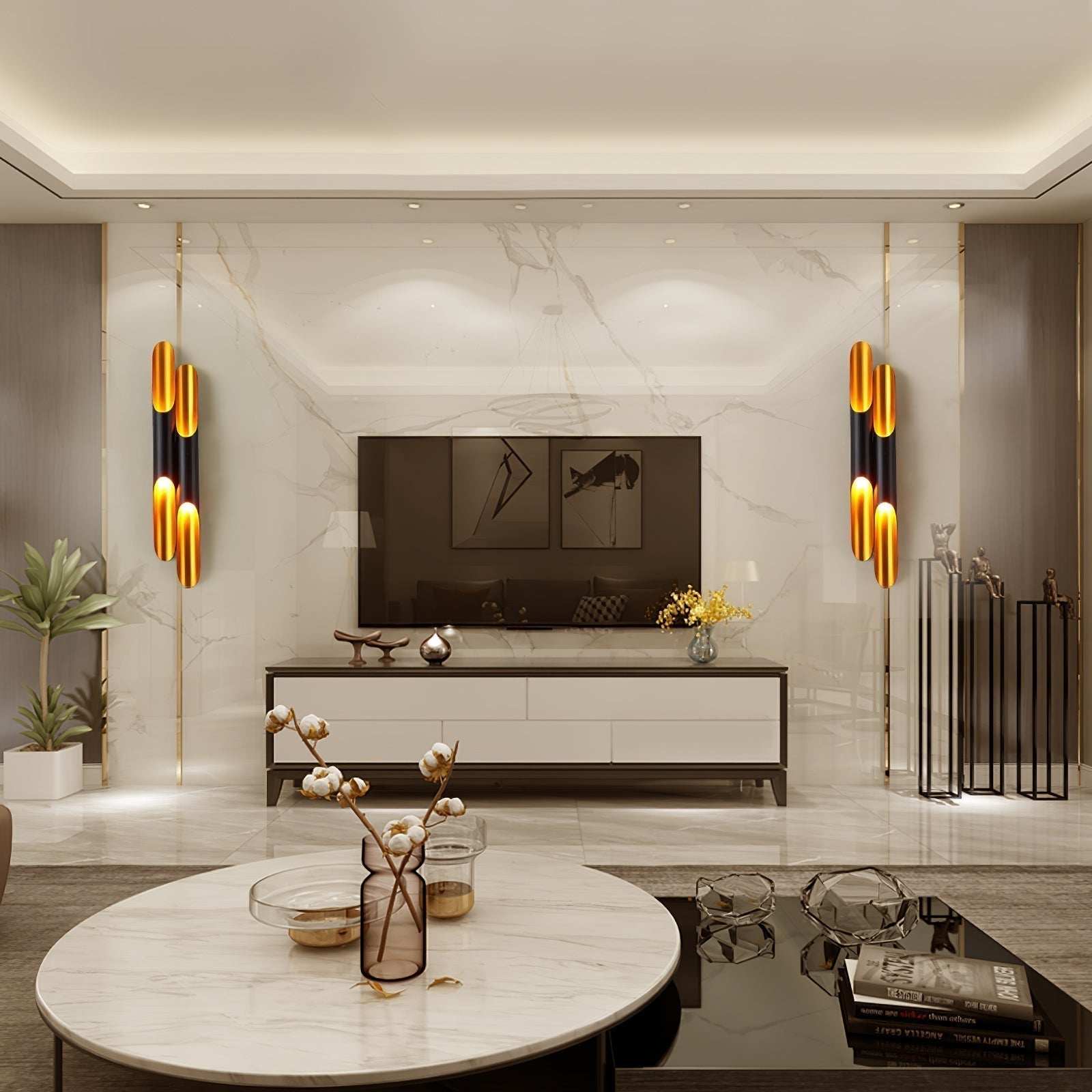 NovaCrest Cylindrical Wall Light with Brushed Metal | Lersk