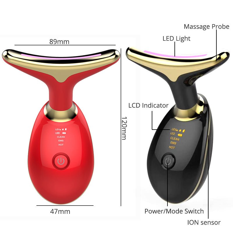 EMS Red Light Therapy massager for face and neck - tightening, and wrinkle reduction | Lersk