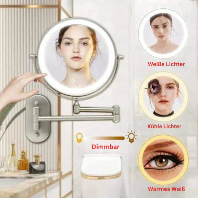 Guld Genopladeligt LED Forstørrelsesspejl til Makeup for Skønhedsentusiaster | Lersk
