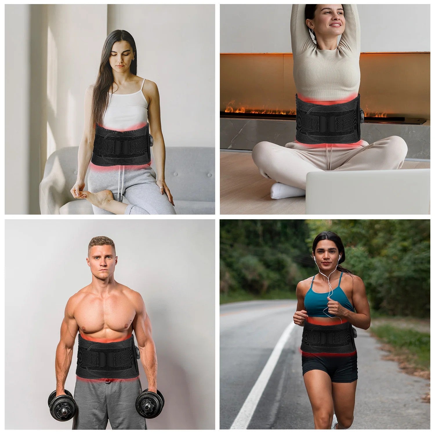 LumaFlex 630nm Red Light Therapy Belt With Adjustable Heat And Vibration Massage | Lersk