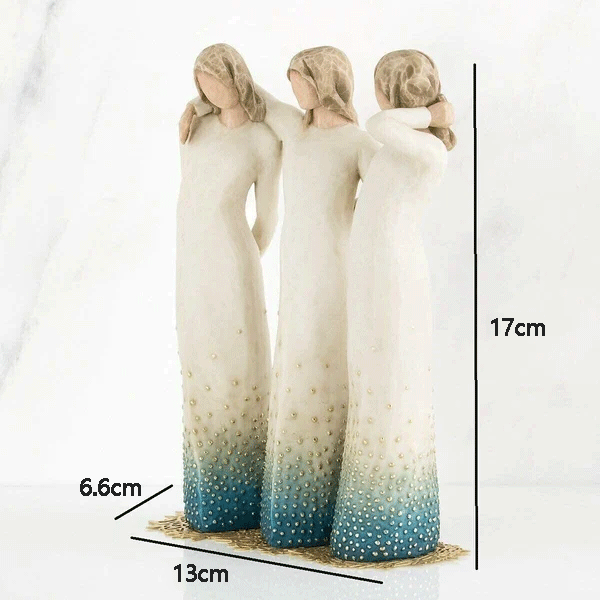 By My Side Statuina Scolpita Dipinta a Mano di Compagnia e Sostegno per Amici e Cari | Lersk