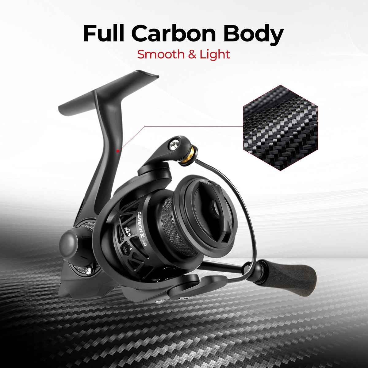 Piscifun Carbon X Spinning Reel Size 500 1000 for Ice Fishing
