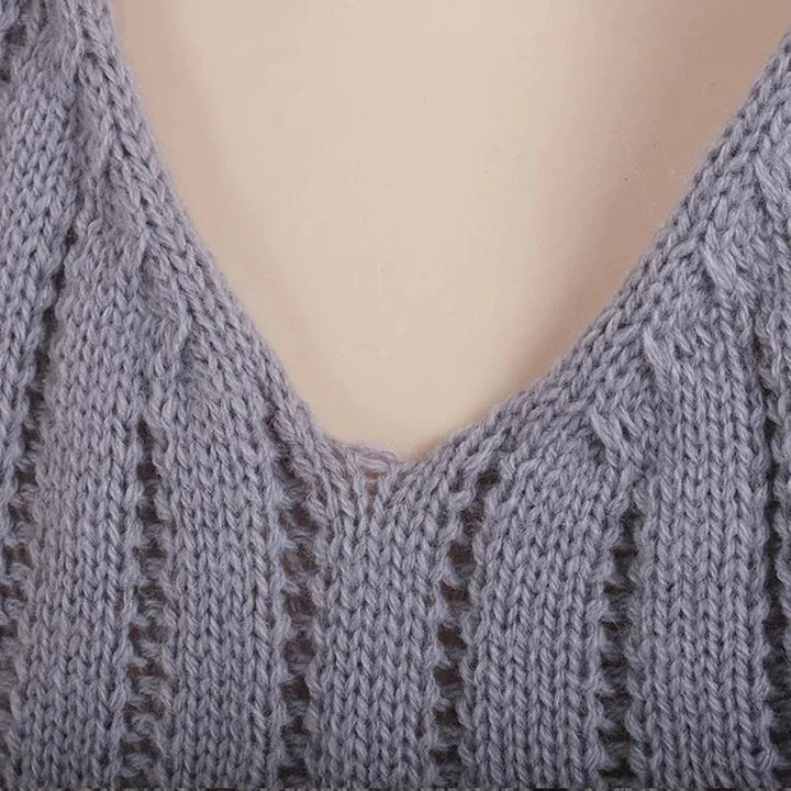 AstraLuxe Hollow-Out Backless Pullover Sweater for Women | Lersk