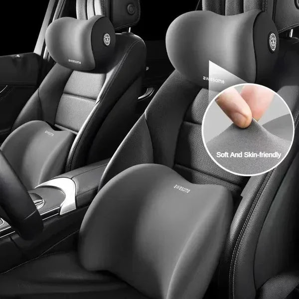 AutoEase Universal Car Headrest and Lumbar Support Cushion | Lersk