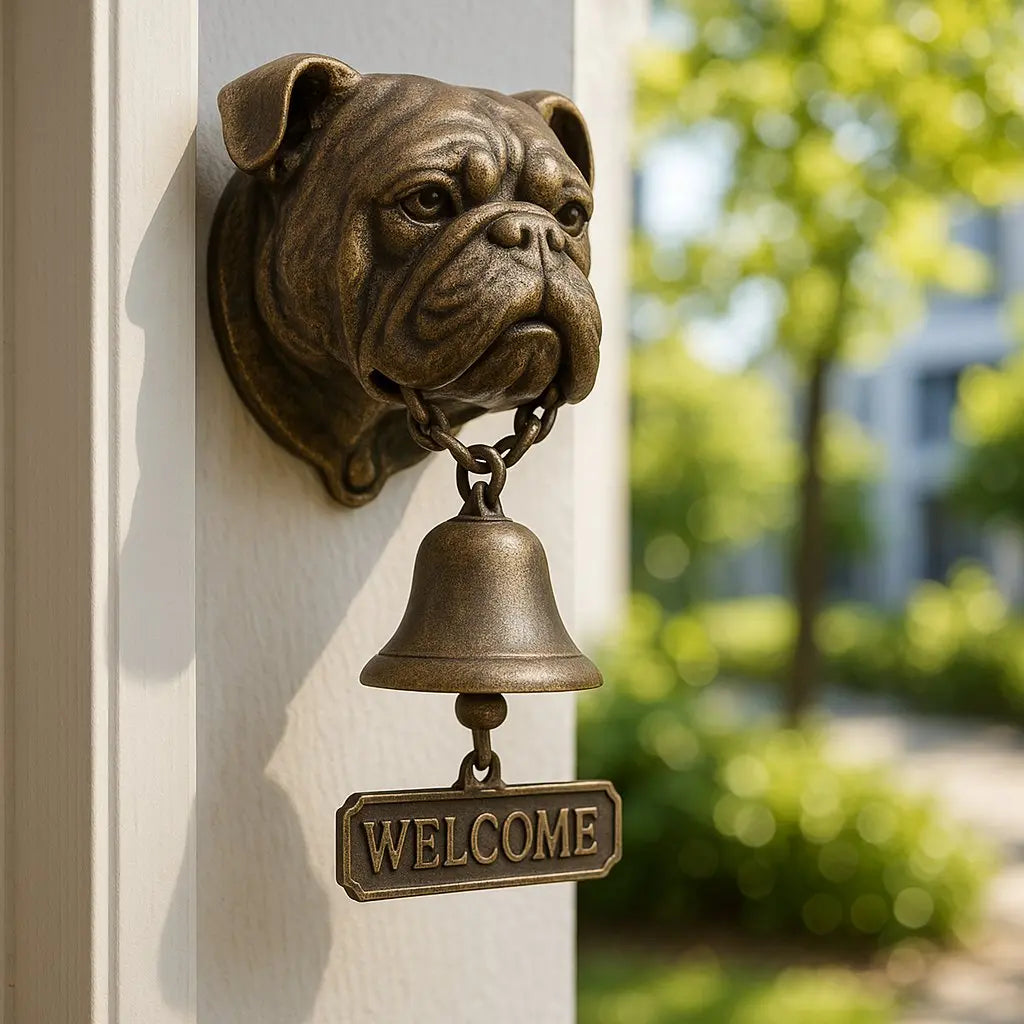 German Shepherd Bronze Welcome Bell Elegant Wall Bell With German Shepherd Design | Lersk