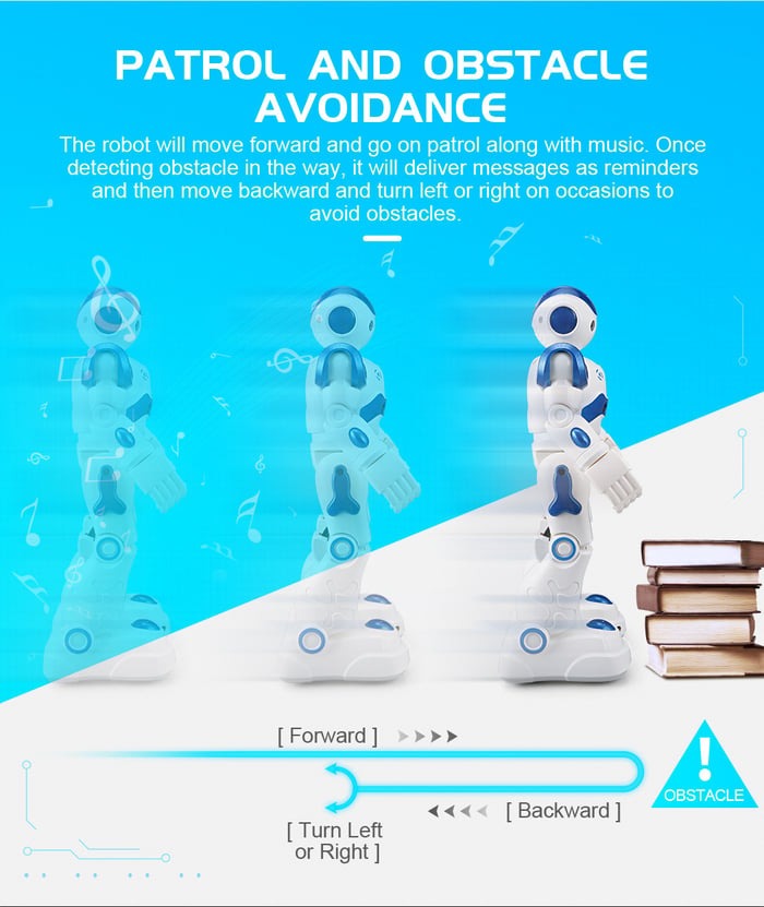 ThinkBot interaktivní vzdělávací robot pro děti s ovládáním gesty, tancem a mluvením, dobíjecí | Lersk