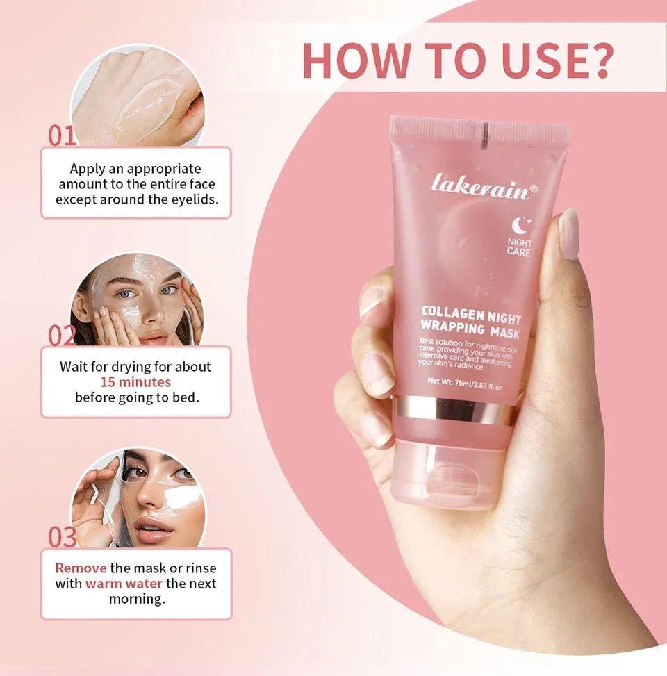 Collagen Night Wrapping Mask Hydration Ceramide Skin Types | Lersk