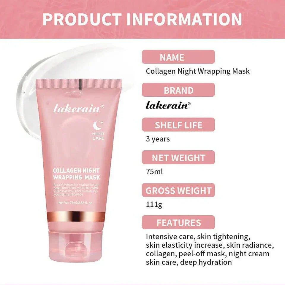Collagen Night Wrapping Mask Hydration Ceramide Skin Types | Lersk