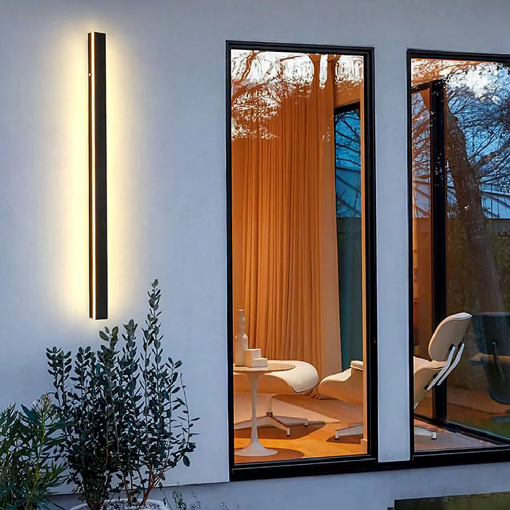Nyx lineært udendørs væglampe sort LED finish udgave | Lersk