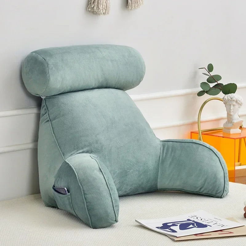 Backrest Pillow With Arms And Headrest For Readers Ergonomic Support | Lersk