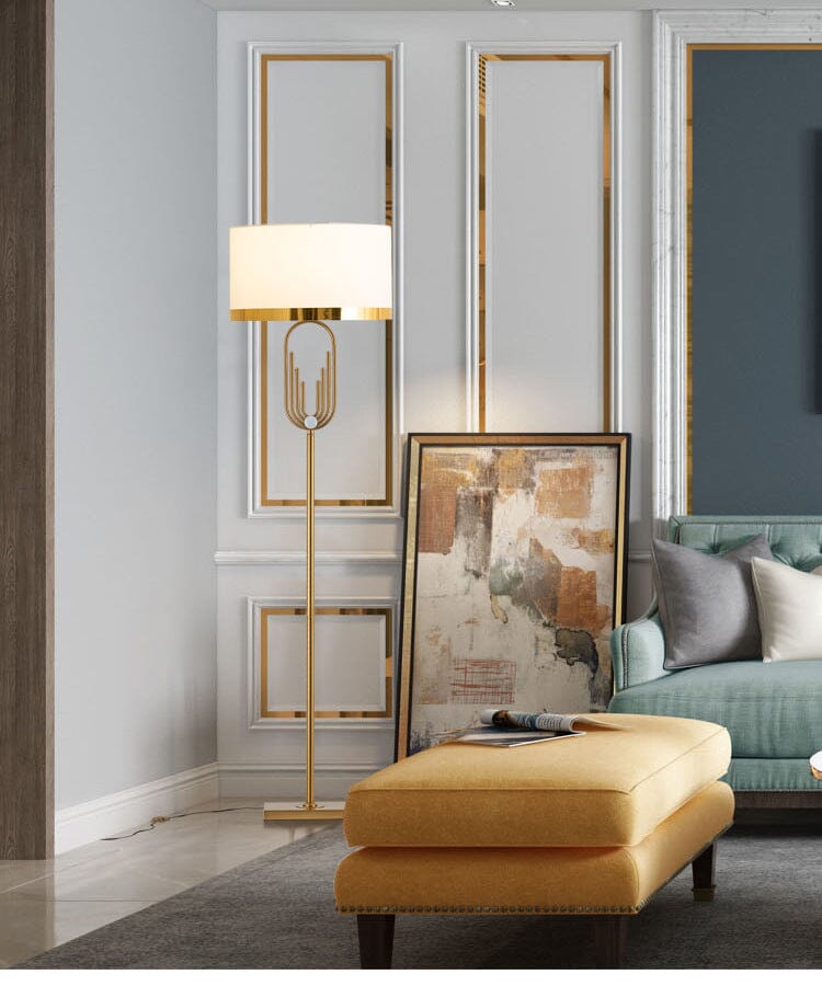 Aurelia | Art Deco gulvlampe i guld | Lersk