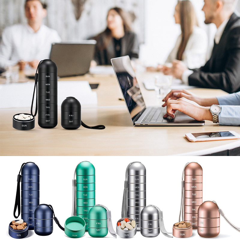 Organisateur de pilules portable sept jours pour voyage et rangement quotidien des pilules, pour vos essentiels de sac à dos et sac à main | Lersk