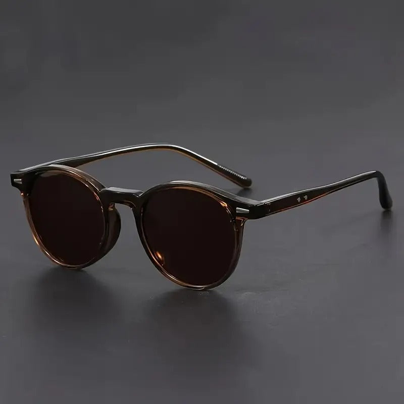 Herenzonnebril RetroView Ronde Schildpadbril Met Licht Montuur Klassieke Stijl | Lersk