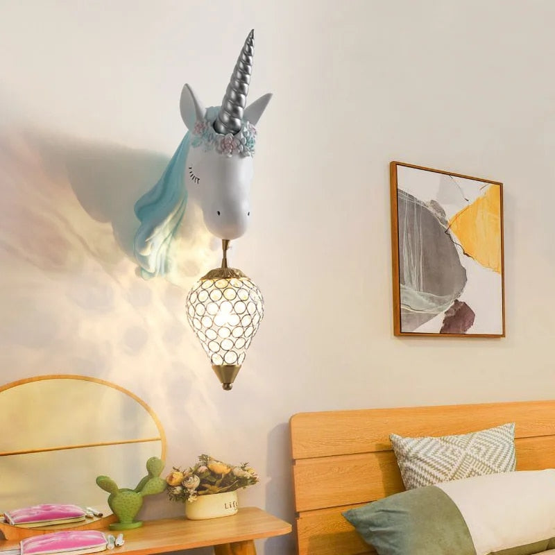 TranquilTide Resin Wall Light Unicorn Sconce For Calm Spaces | Lersk