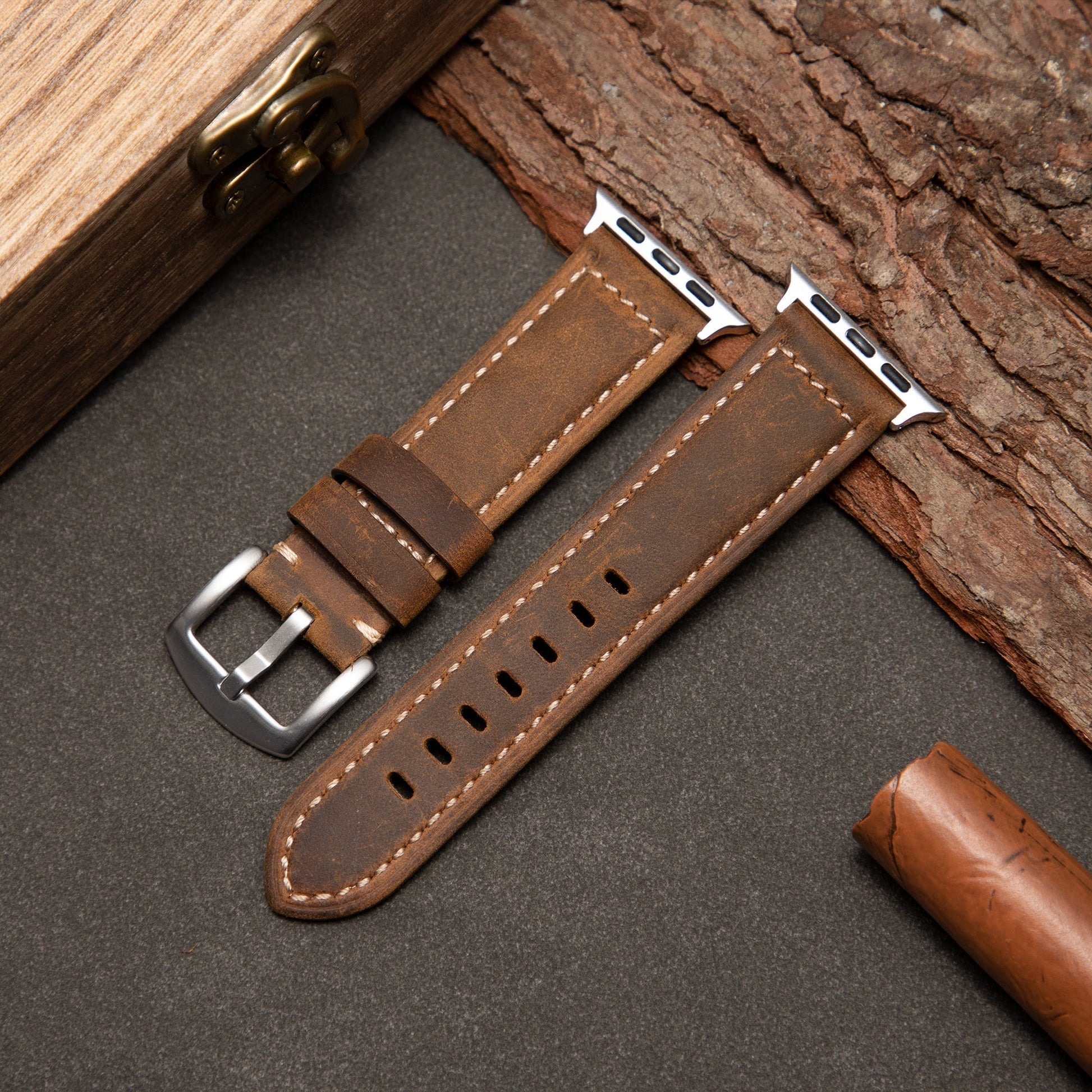 Vellora Vintage Læderrem — Frostet Design | Lersk