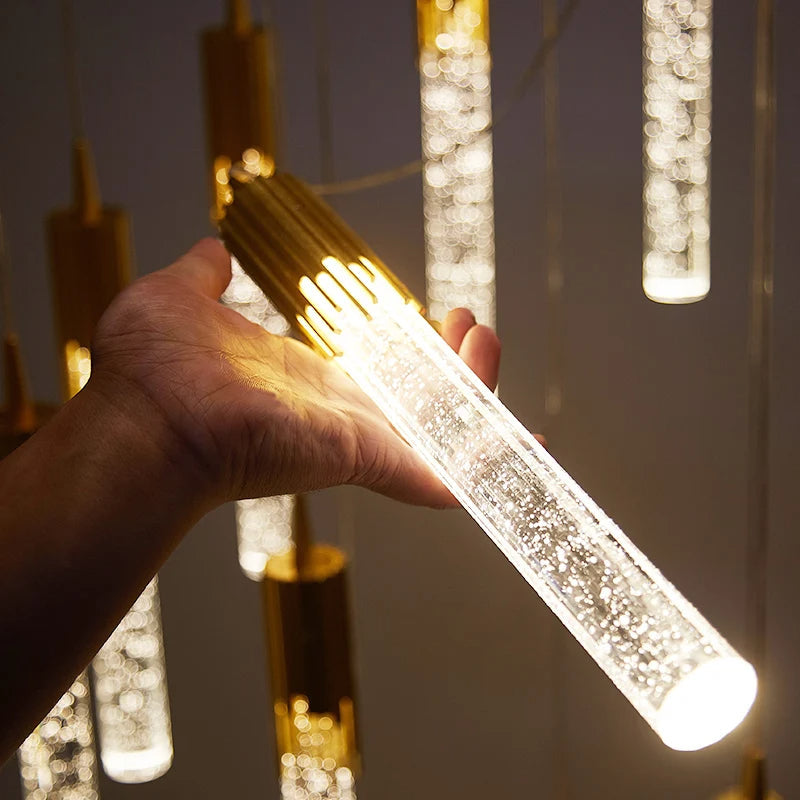 Lustreau Glas-Hängeleuchte in zylindrischer Form für moderne Innenräume und Esszimmer | Lersk