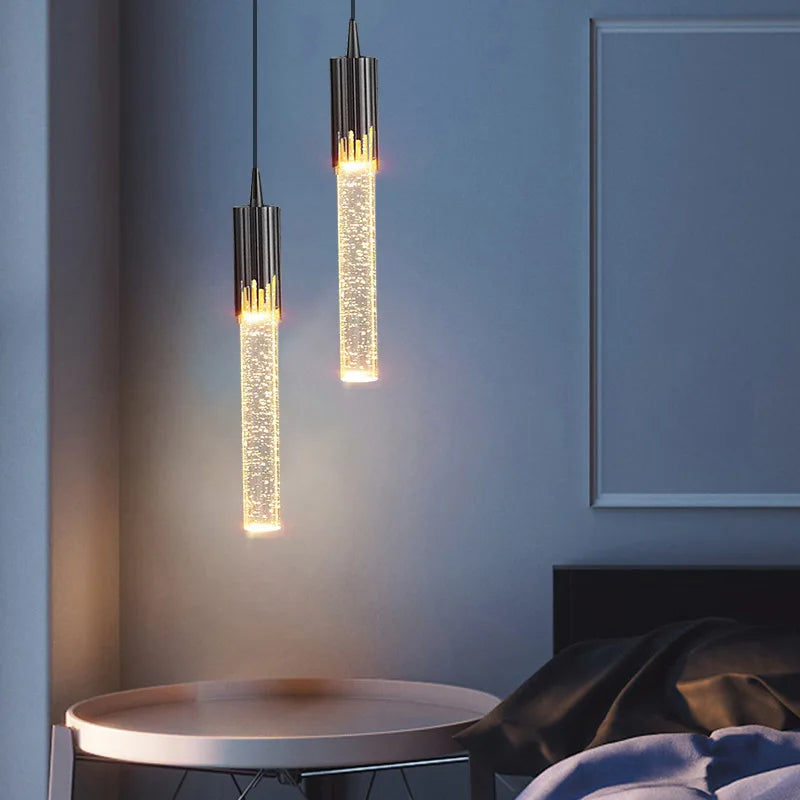 Lustreau Glas-Hängeleuchte in zylindrischer Form für moderne Innenräume und Esszimmer | Lersk